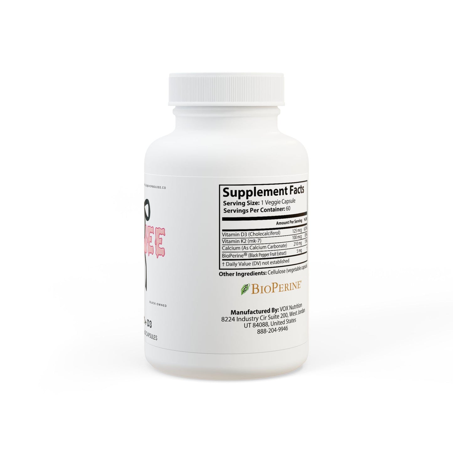 Vitamin K2 + D3 Supplement (60 Capsules)